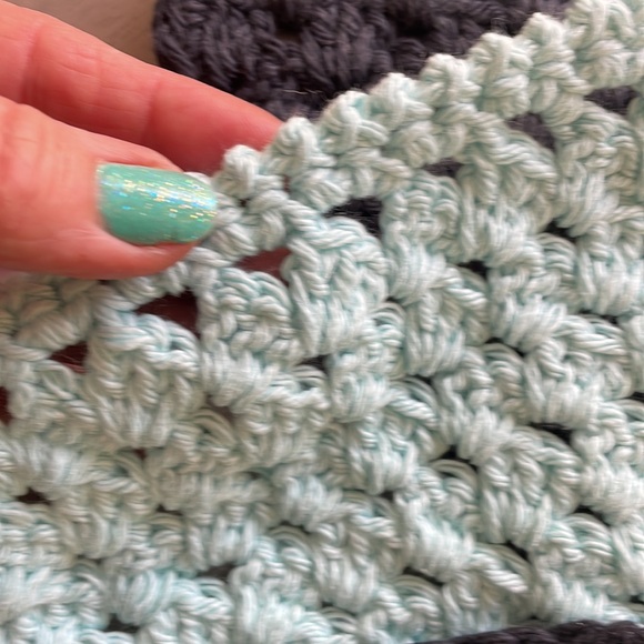 3 Cotton Washcloths / Dishcloths / Facecloths Hand Crocheted - Picture 3 of 6